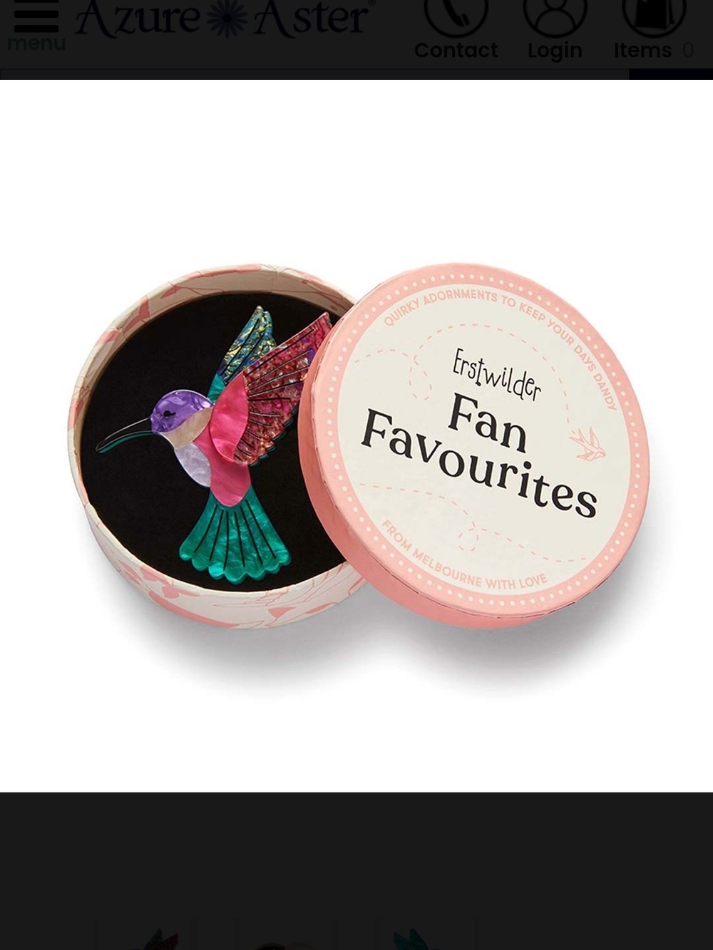 Erstwilder Multicolor Hummingbird Brooch - Hyacinth Hummingbird